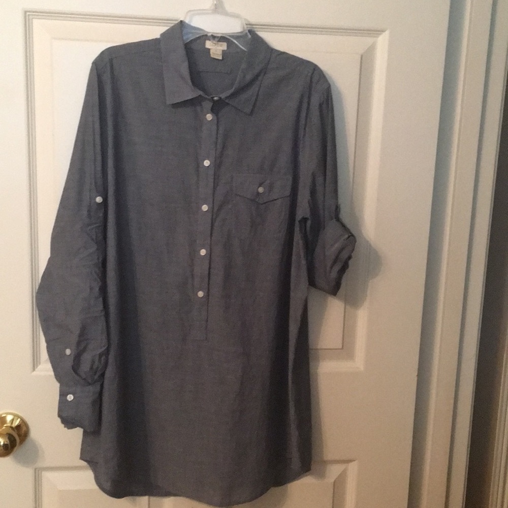 J Crew lightweight denim cotton tunic